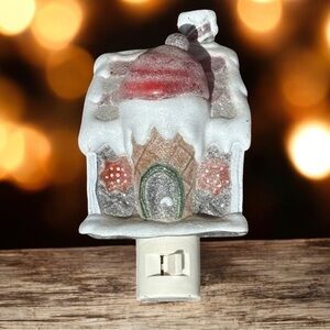Christmas Night Light Frosted Ice Cream Cone/gingerbread house